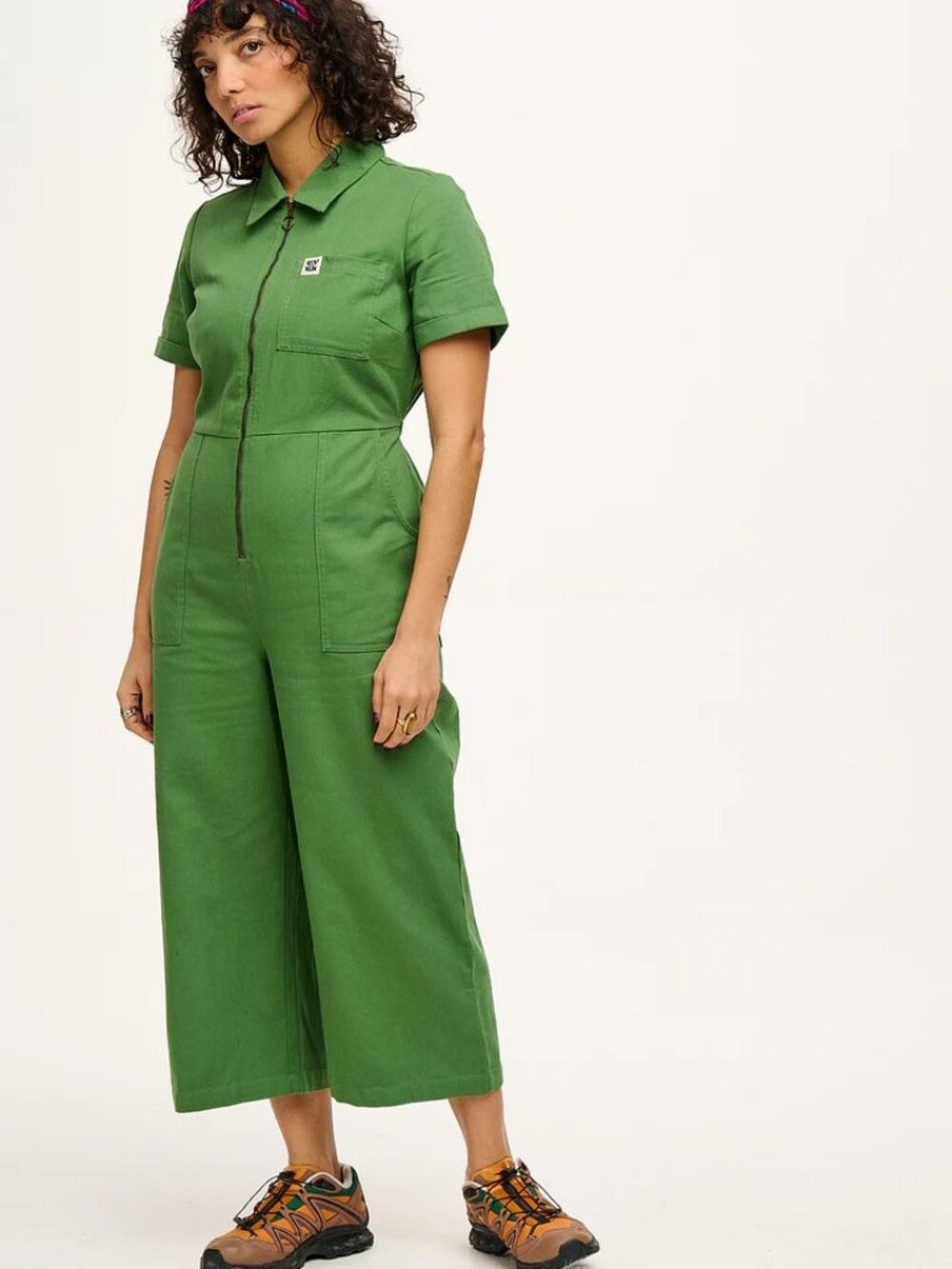 Lucy & Yak Ragan Boilersuit Loden Frost Green US 10/ UK 14 EUC Organic Cotton